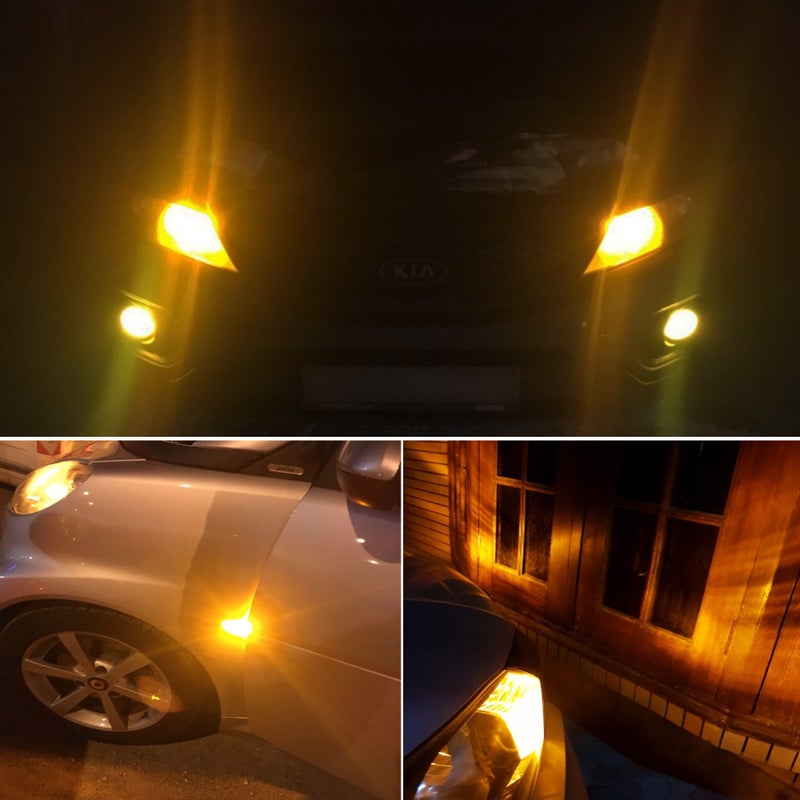 PHINLION Super Bright Miniature Wedge T10 168 194 2825 2827 12396 LED Bulbs for Car Interior Dome Map Side Marker Parking Lights, Amber Yellow (10 Pack) - Image 4